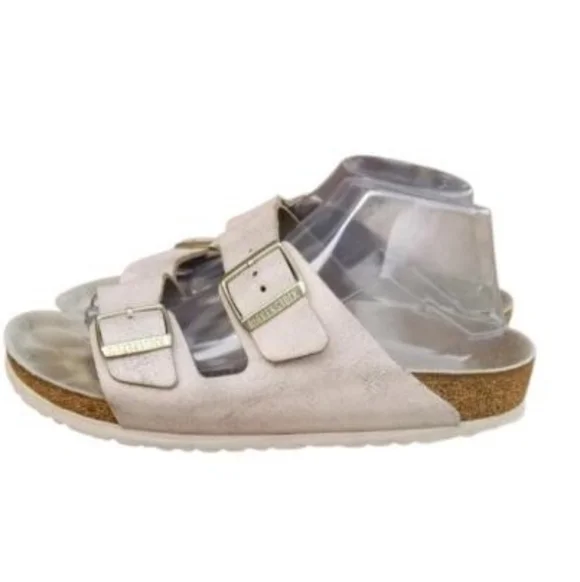 42 Birkenstock Shimmer Distress Rose Pink Slip On Sandal Birks Shoe Women 11 - Picture 7 of 14